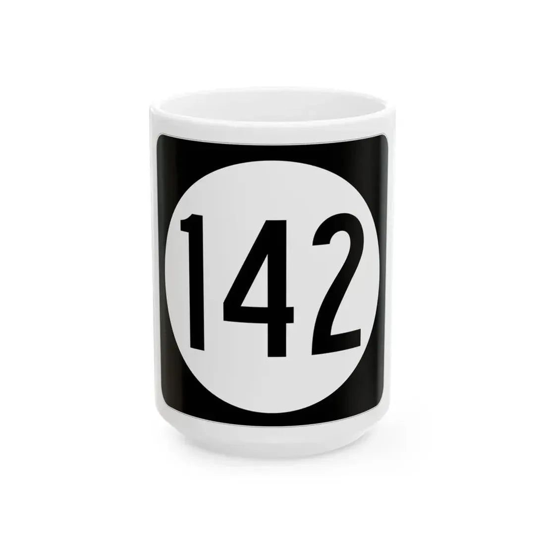 Iowa 142 (Iowa) (Road Sign) White Coffee Mug 15oz - Go Mug Yourself
