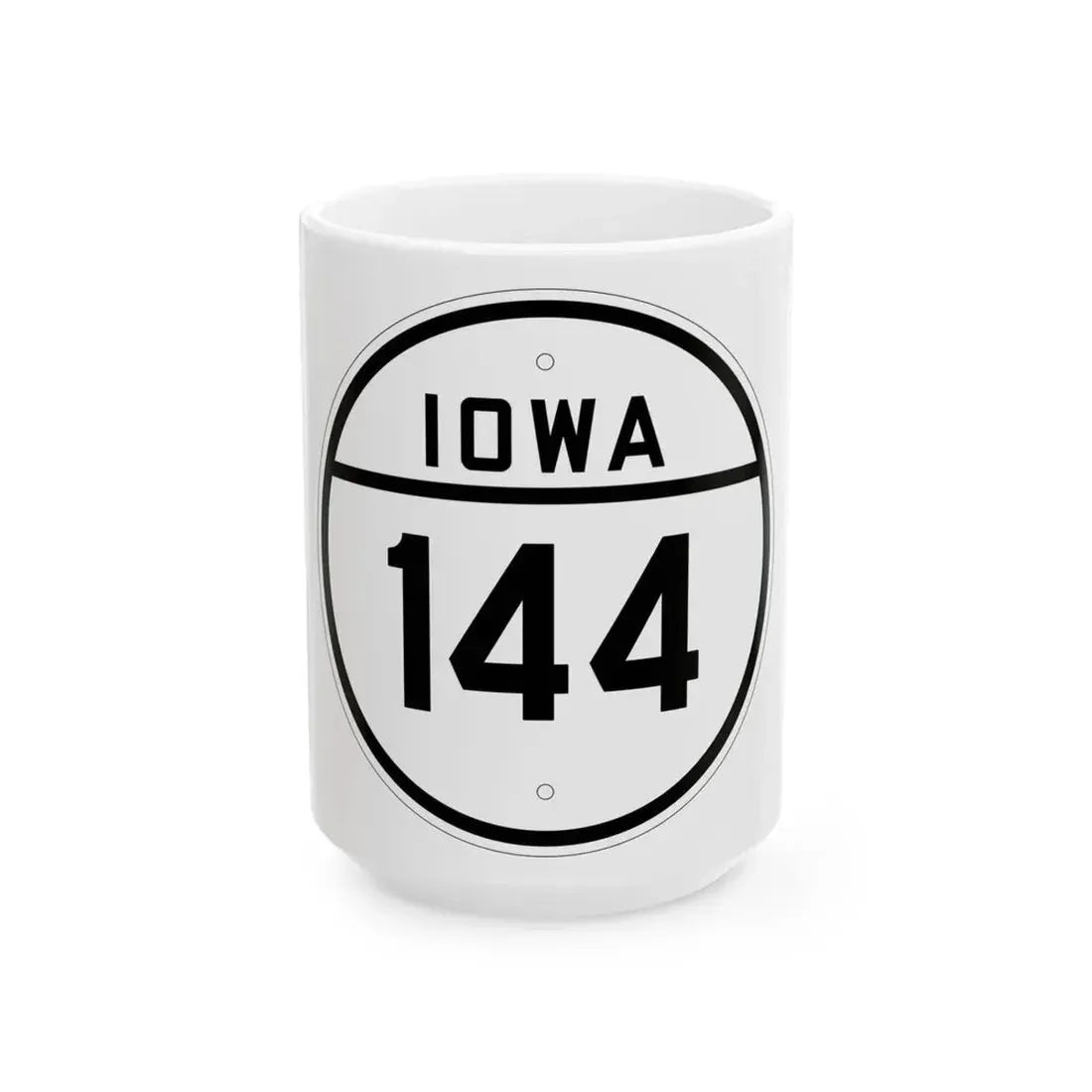 Iowa 144 1926 (Iowa) (Road Sign) White Coffee Mug 15oz - Go Mug Yourself
