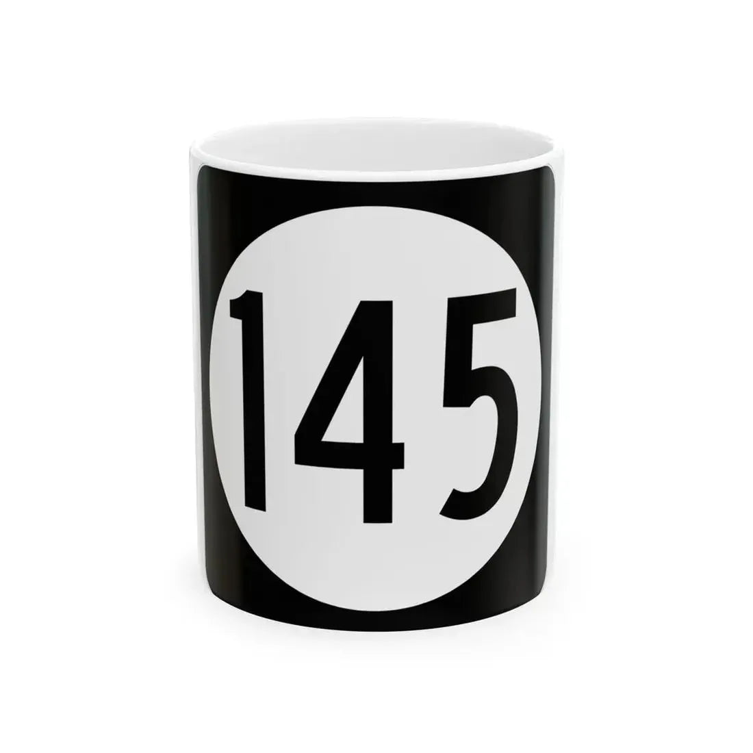 Iowa 145 (Iowa) (Road Sign) White Coffee Mug 11oz - Go Mug Yourself