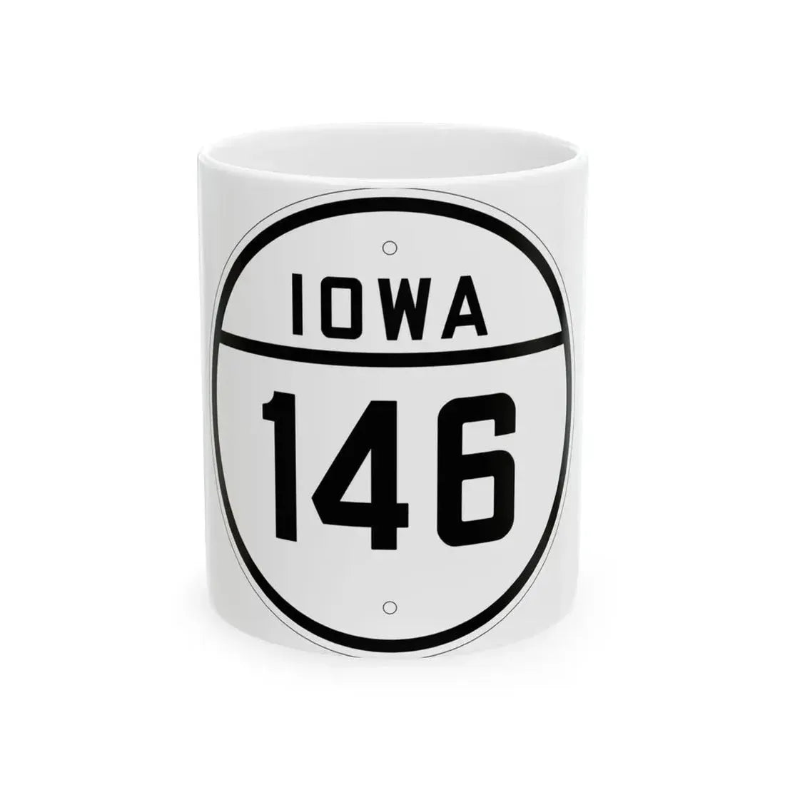 Iowa 146 1926 (Iowa) (Road Sign) White Coffee Mug 11oz - Go Mug Yourself