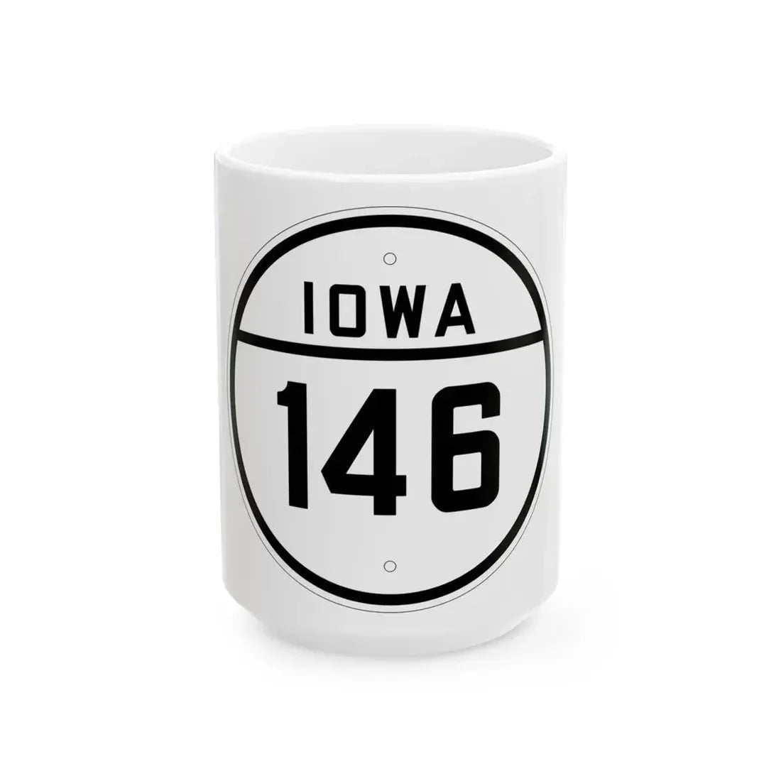 Iowa 146 1926 (Iowa) (Road Sign) White Coffee Mug 15oz - Go Mug Yourself
