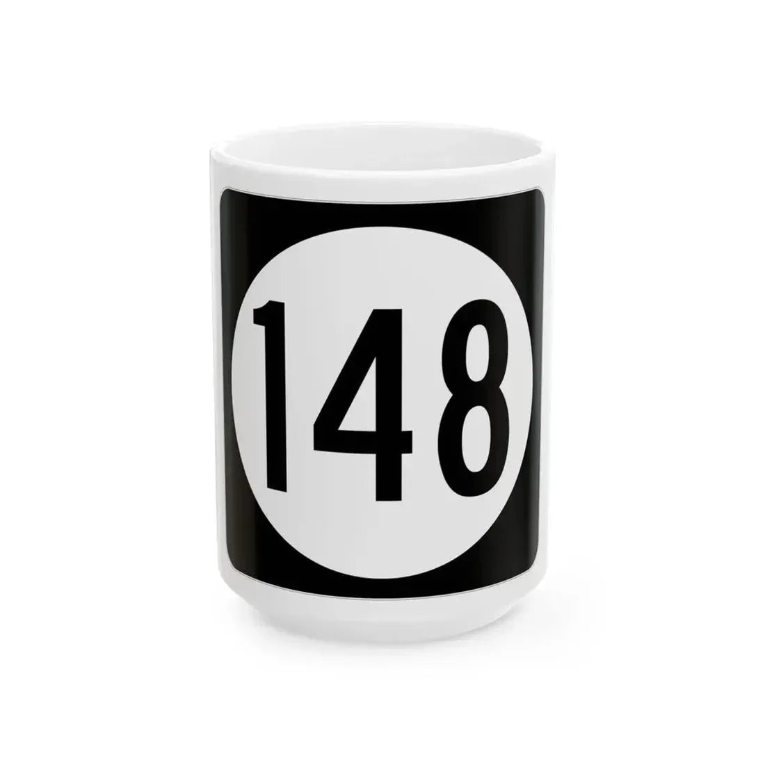 Iowa 148 (Iowa) (Road Sign) White Coffee Mug 15oz - Go Mug Yourself
