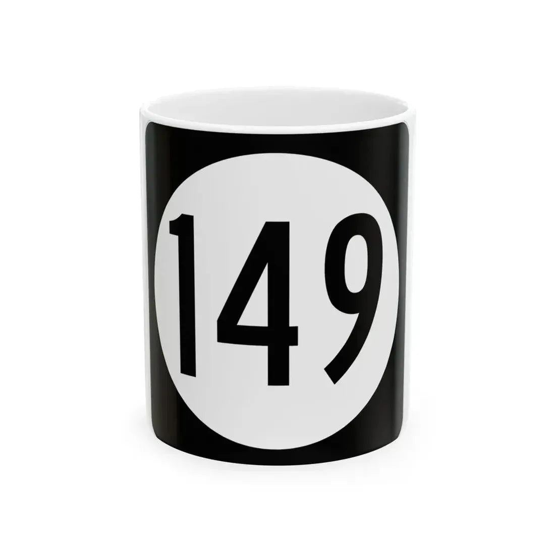 Iowa 149 (Iowa) (Road Sign) White Coffee Mug 11oz - Go Mug Yourself