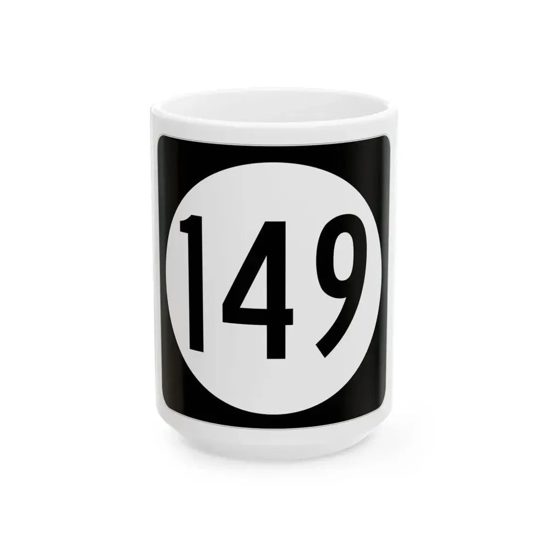 Iowa 149 (Iowa) (Road Sign) White Coffee Mug 15oz - Go Mug Yourself
