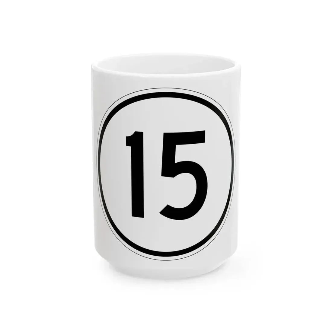 Iowa 15 1950 (Iowa) (Road Sign) White Coffee Mug 15oz - Go Mug Yourself