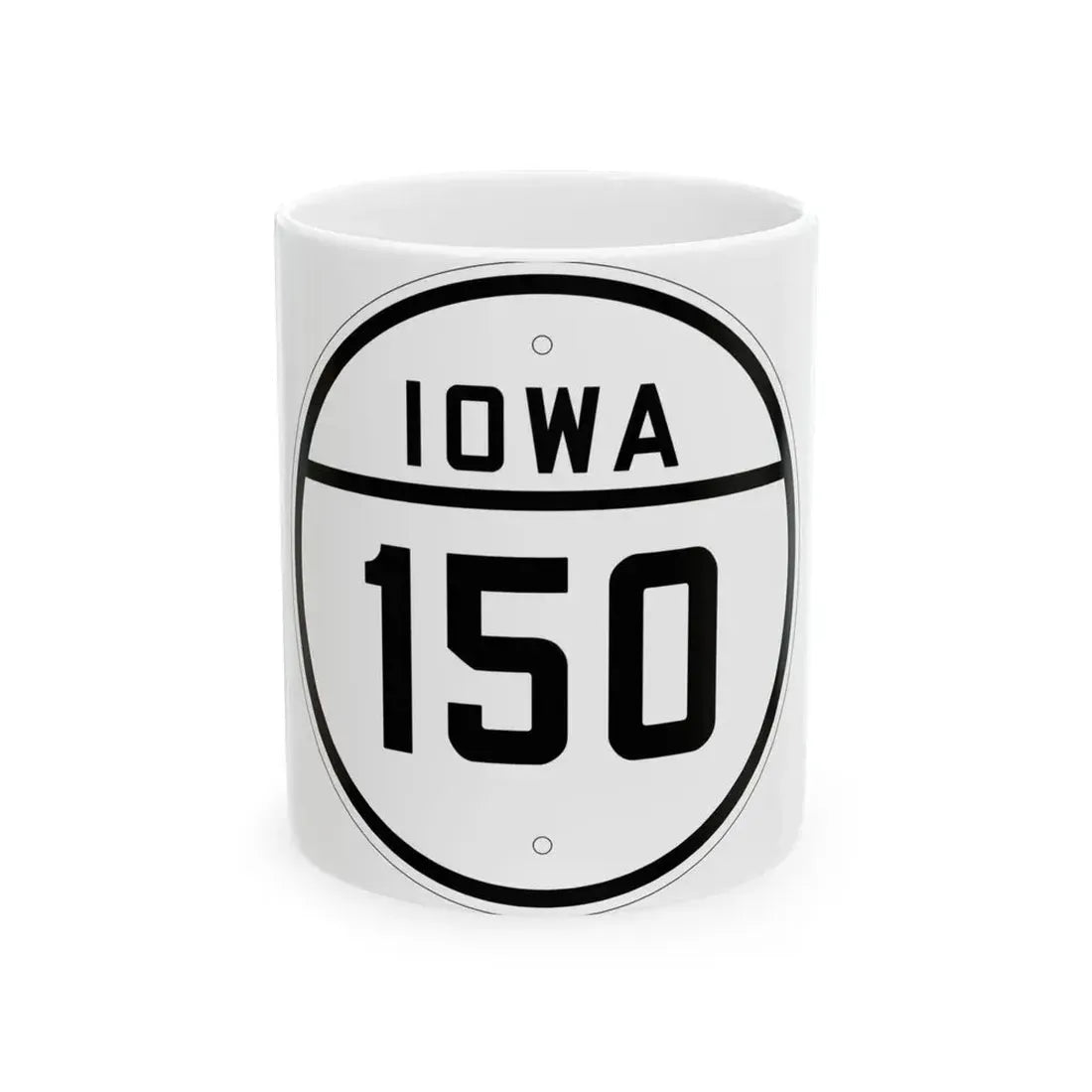 Iowa 150 1926 (Iowa) (Road Sign) White Coffee Mug 11oz - Go Mug Yourself