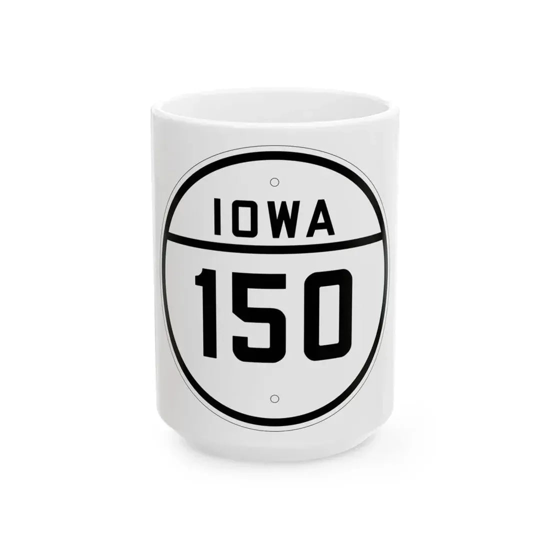 Iowa 150 1926 (Iowa) (Road Sign) White Coffee Mug 15oz - Go Mug Yourself