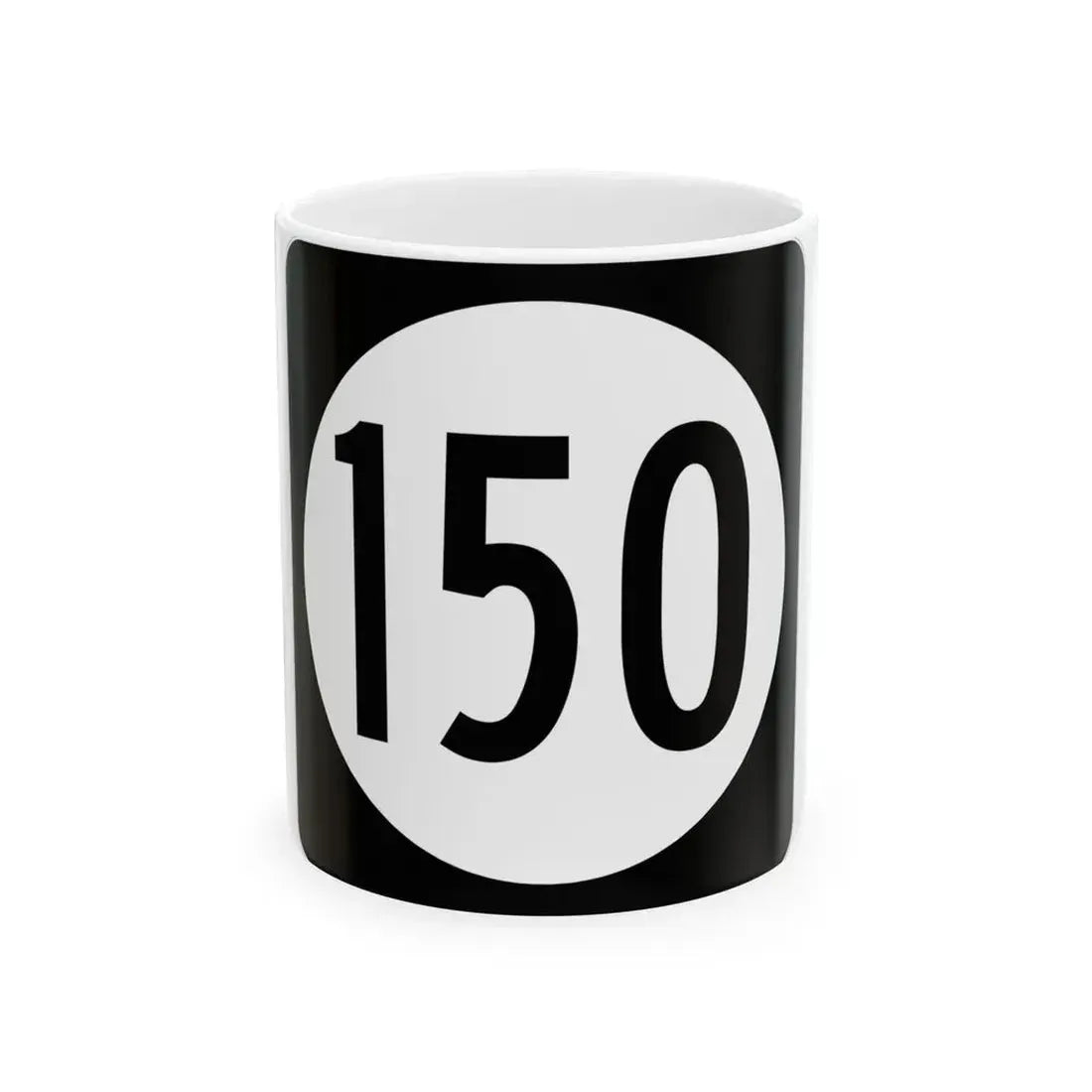 Iowa 150 (Iowa) (Road Sign) White Coffee Mug 11oz - Go Mug Yourself