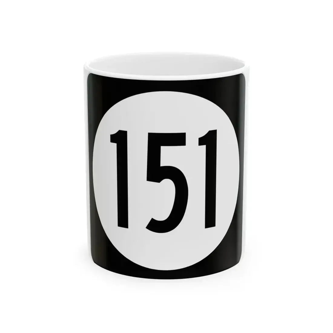 Iowa 151 (Iowa) (Road Sign) White Coffee Mug 11oz - Go Mug Yourself