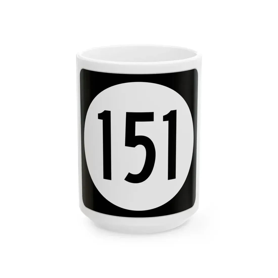 Iowa 151 (Iowa) (Road Sign) White Coffee Mug 15oz - Go Mug Yourself