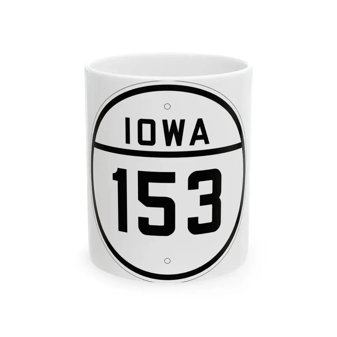 Iowa 153 1926 (Iowa) (Road Sign) White Coffee Mug 11oz - Go Mug Yourself