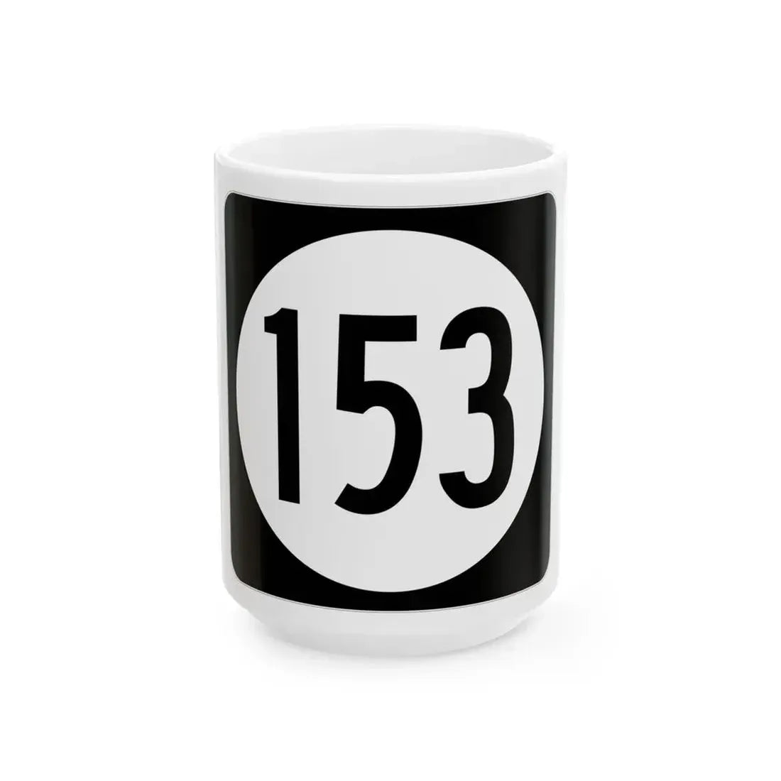 Iowa 153 (Iowa) (Road Sign) White Coffee Mug 15oz - Go Mug Yourself