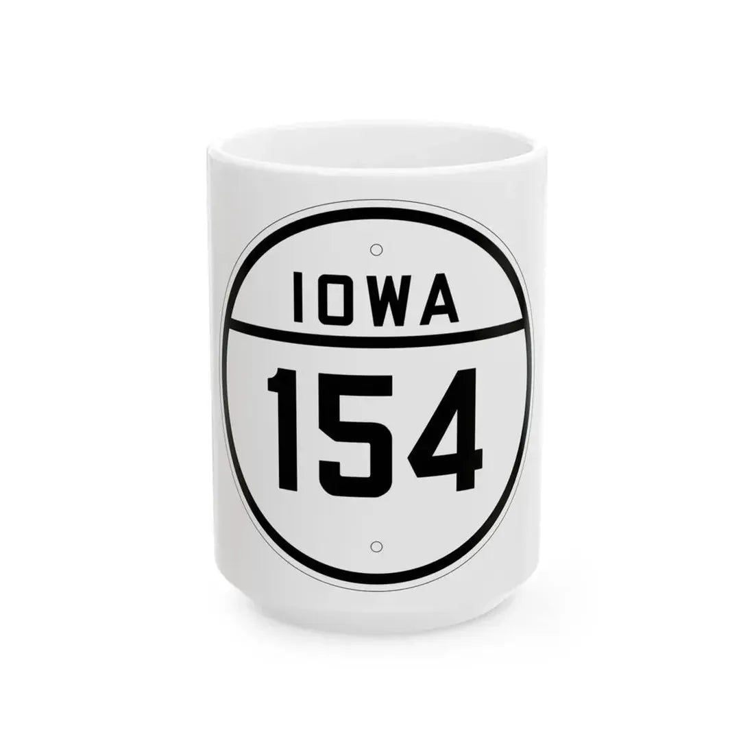 Iowa 154 1926 (Iowa) (Road Sign) White Coffee Mug 15oz - Go Mug Yourself