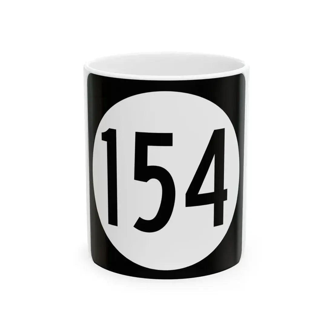 Iowa 154 (Iowa) (Road Sign) White Coffee Mug 11oz - Go Mug Yourself