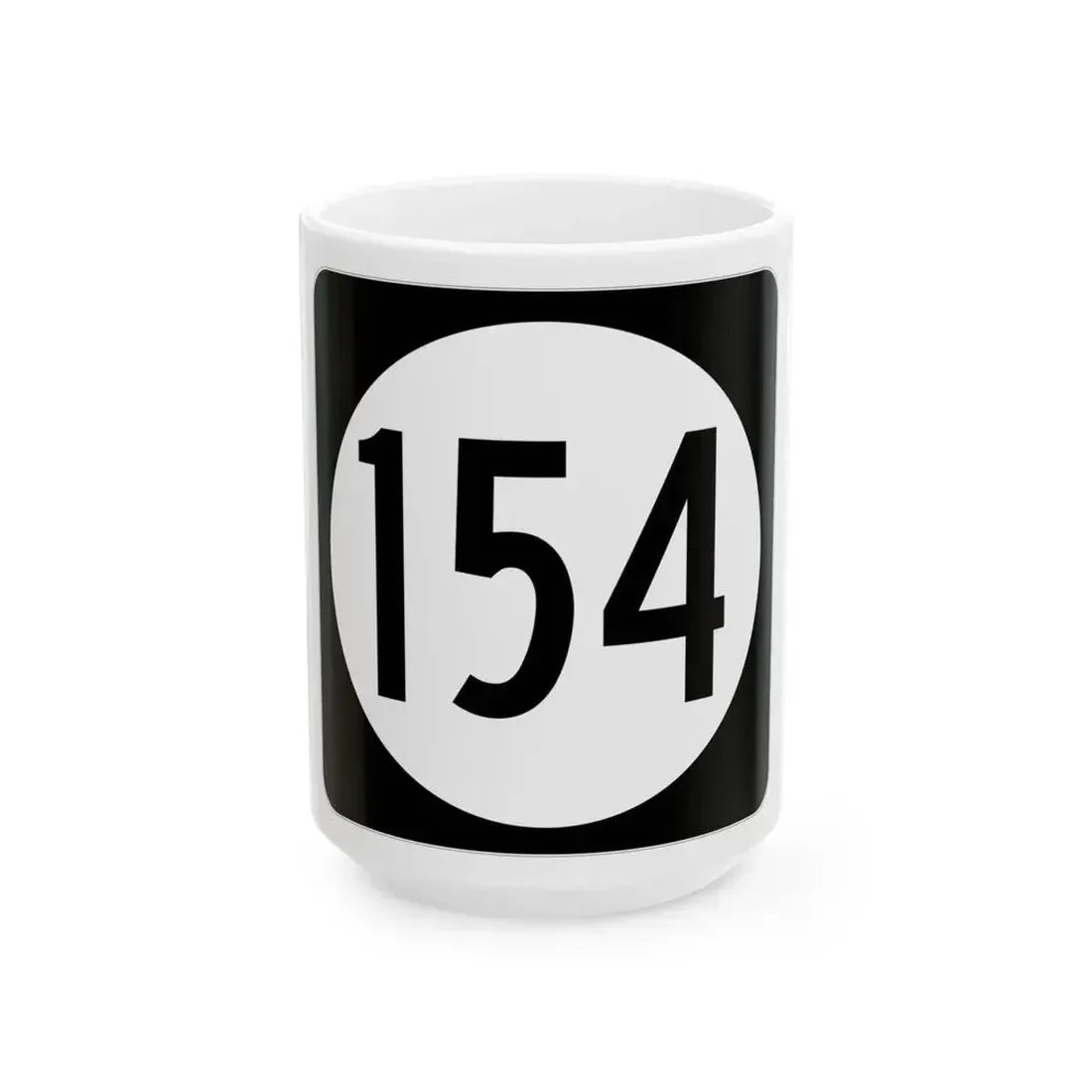 Iowa 154 (Iowa) (Road Sign) White Coffee Mug 15oz - Go Mug Yourself