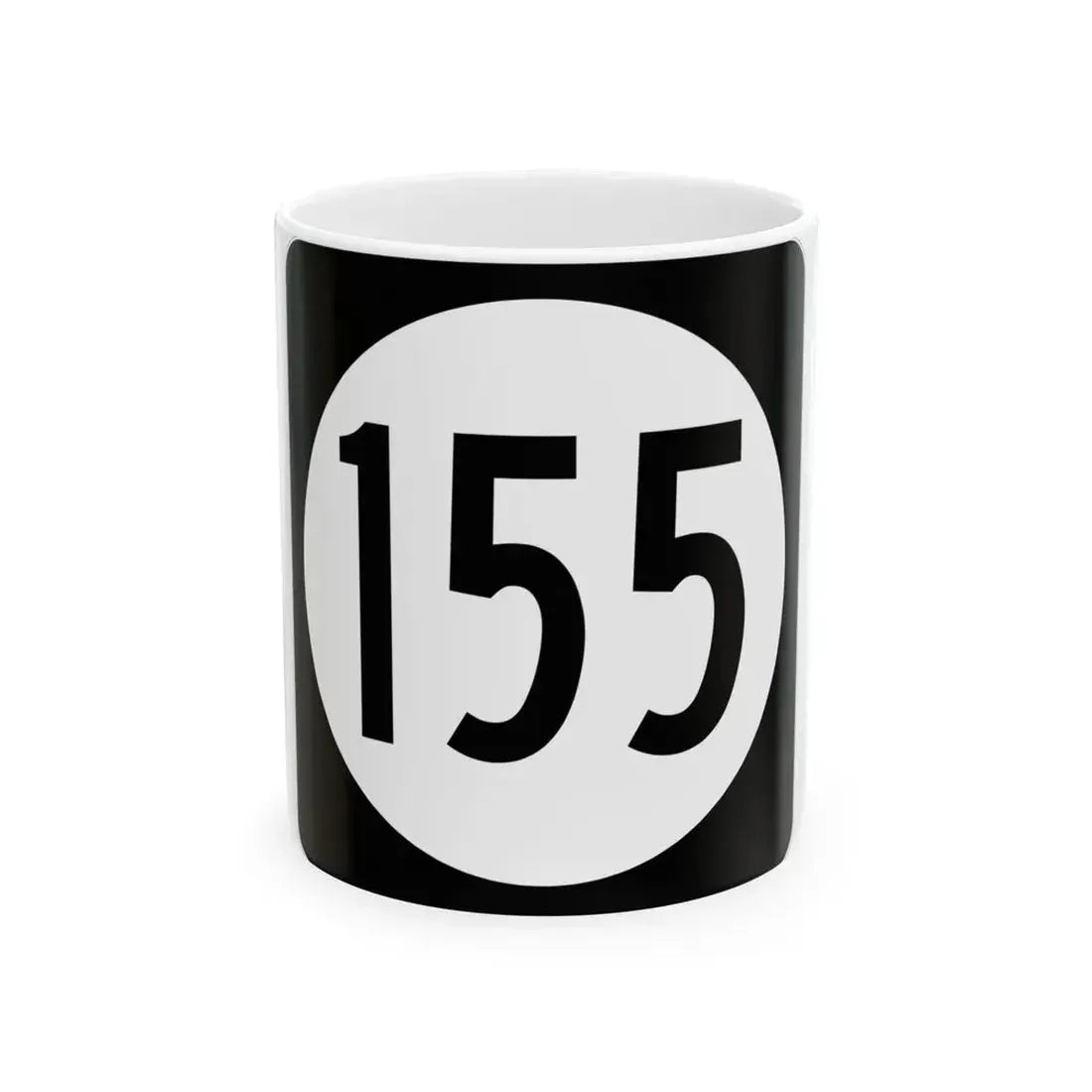 Iowa 155 (Iowa) (Road Sign) White Coffee Mug 11oz - Go Mug Yourself