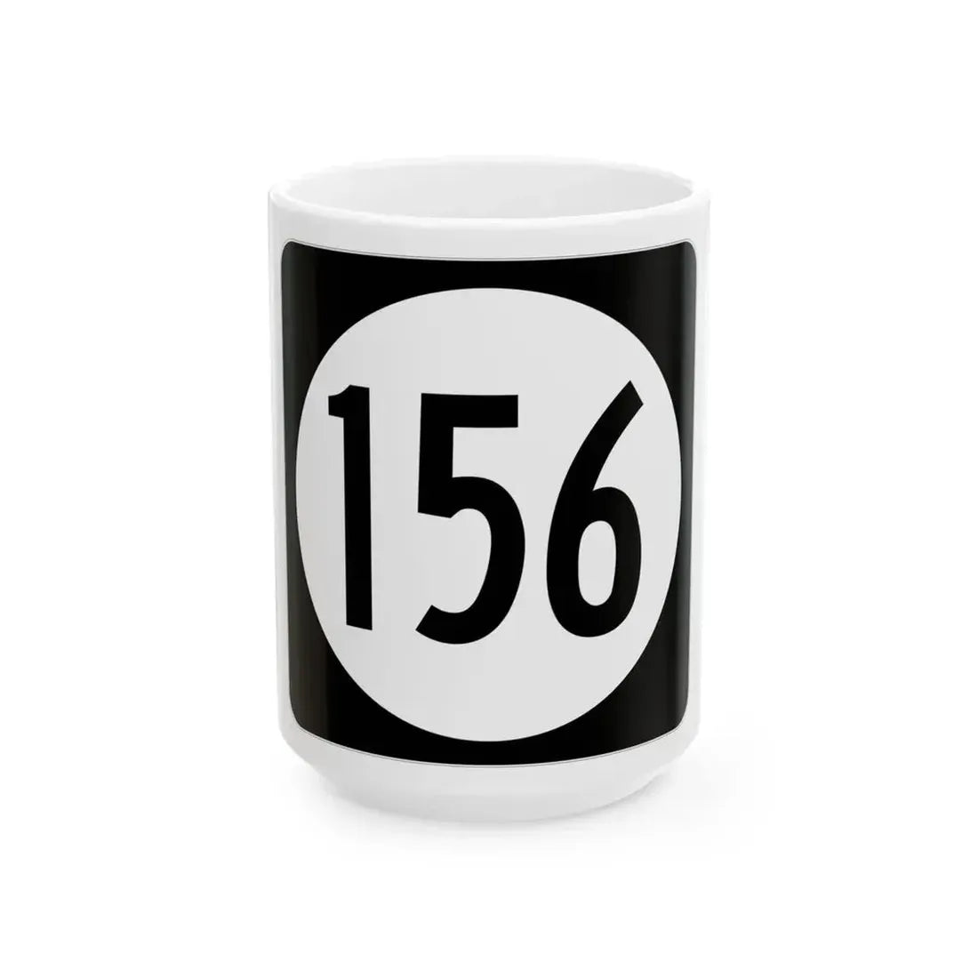 Iowa 156 (Iowa) (Road Sign) White Coffee Mug 15oz - Go Mug Yourself