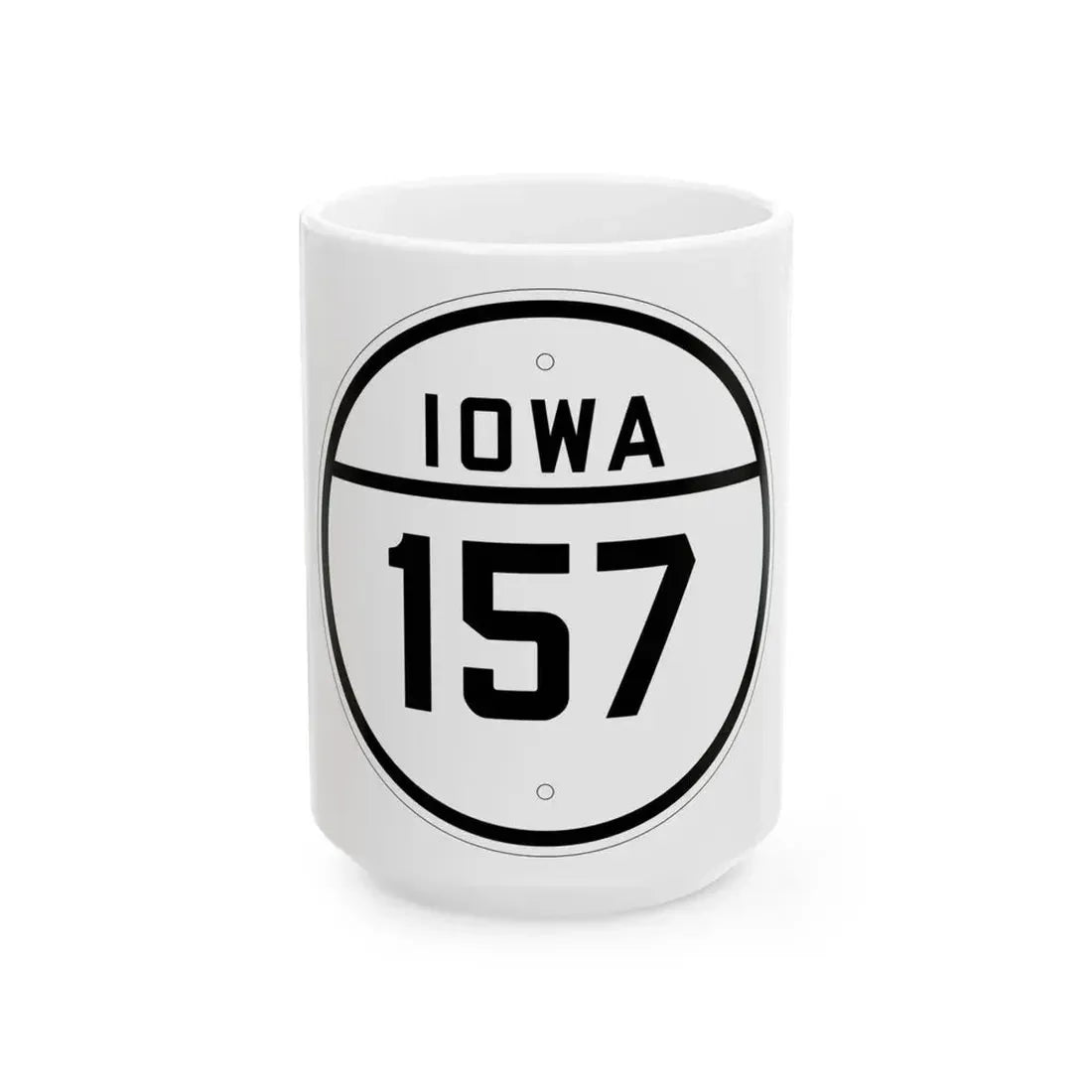 Iowa 157 1926 (Iowa) (Road Sign) White Coffee Mug 15oz - Go Mug Yourself