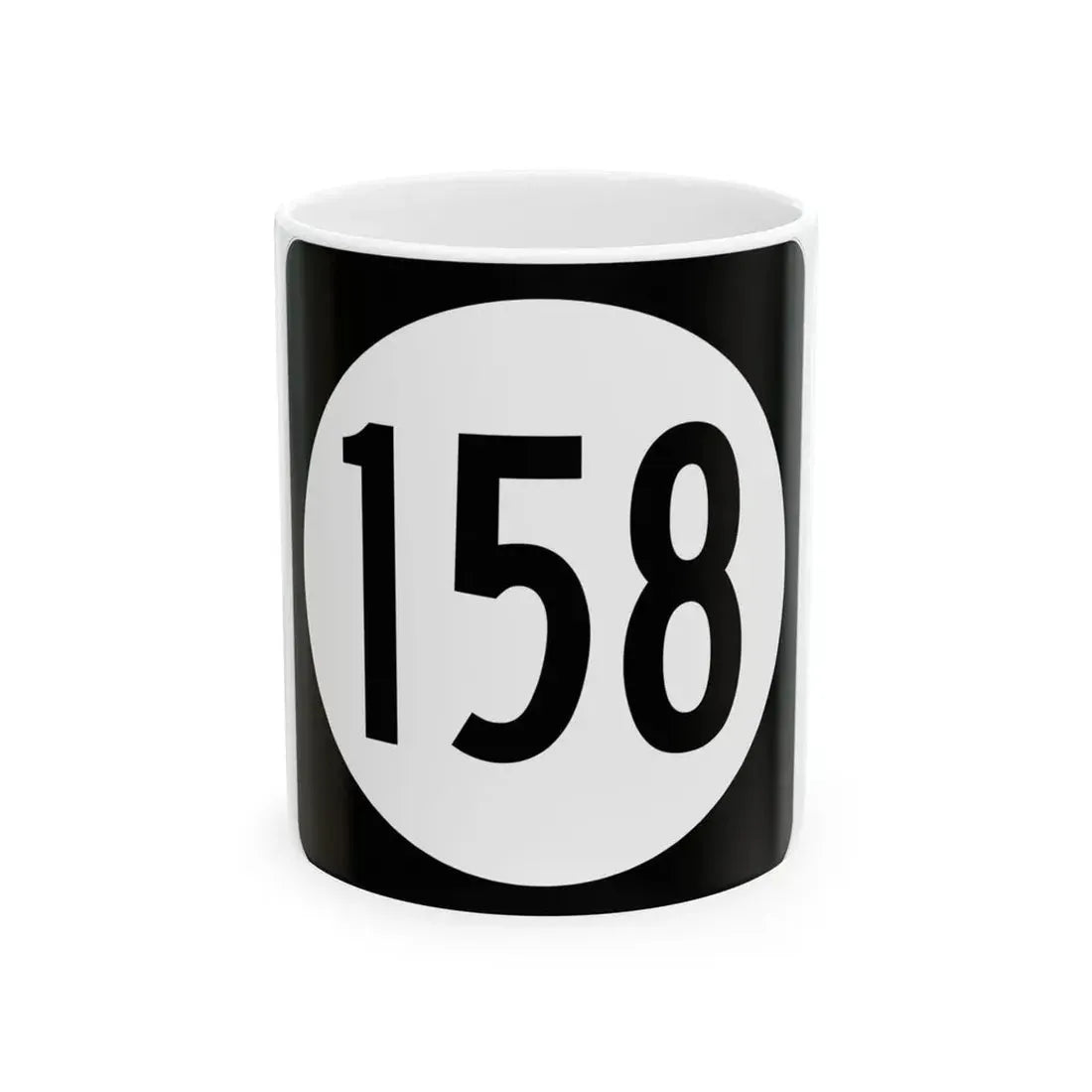 Iowa 158 (Iowa) (Road Sign) White Coffee Mug 11oz - Go Mug Yourself