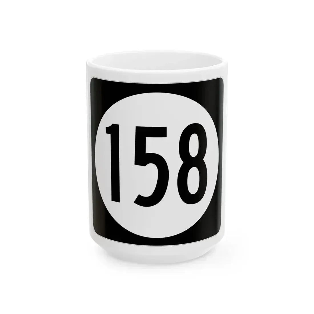 Iowa 158 (Iowa) (Road Sign) White Coffee Mug 15oz - Go Mug Yourself