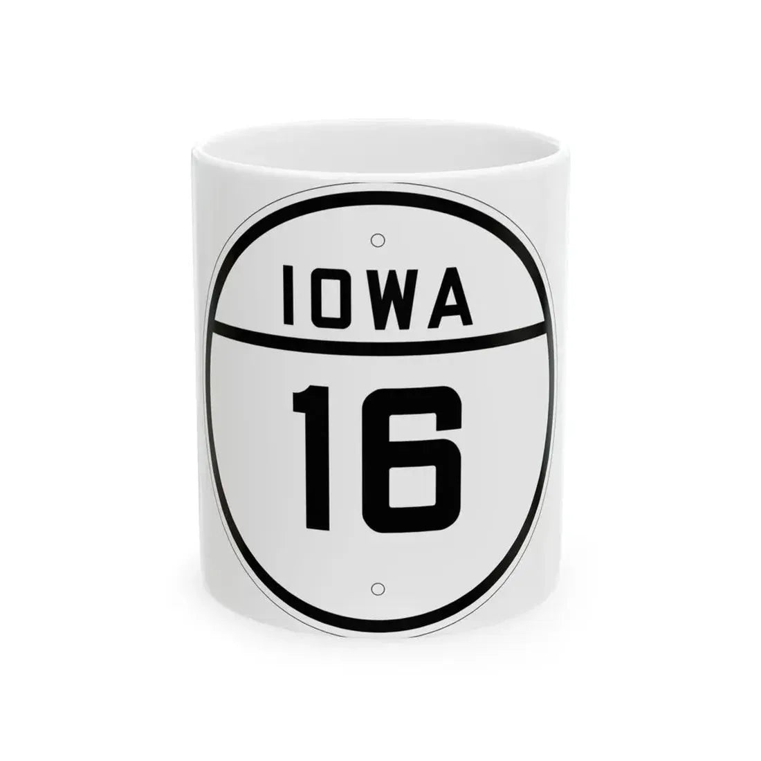 Iowa 16 1926 (Iowa) (Road Sign) White Coffee Mug 11oz - Go Mug Yourself
