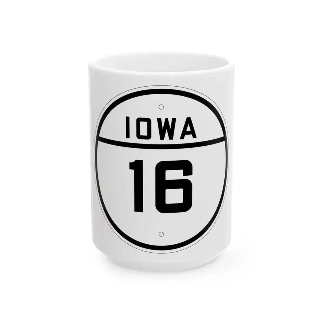 Iowa 16 1926 (Iowa) (Road Sign) White Coffee Mug 15oz - Go Mug Yourself