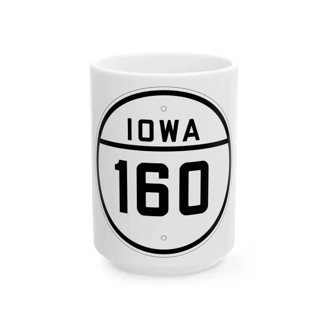 Iowa 160 1926 (Iowa) (Road Sign) White Coffee Mug 15oz - Go Mug Yourself