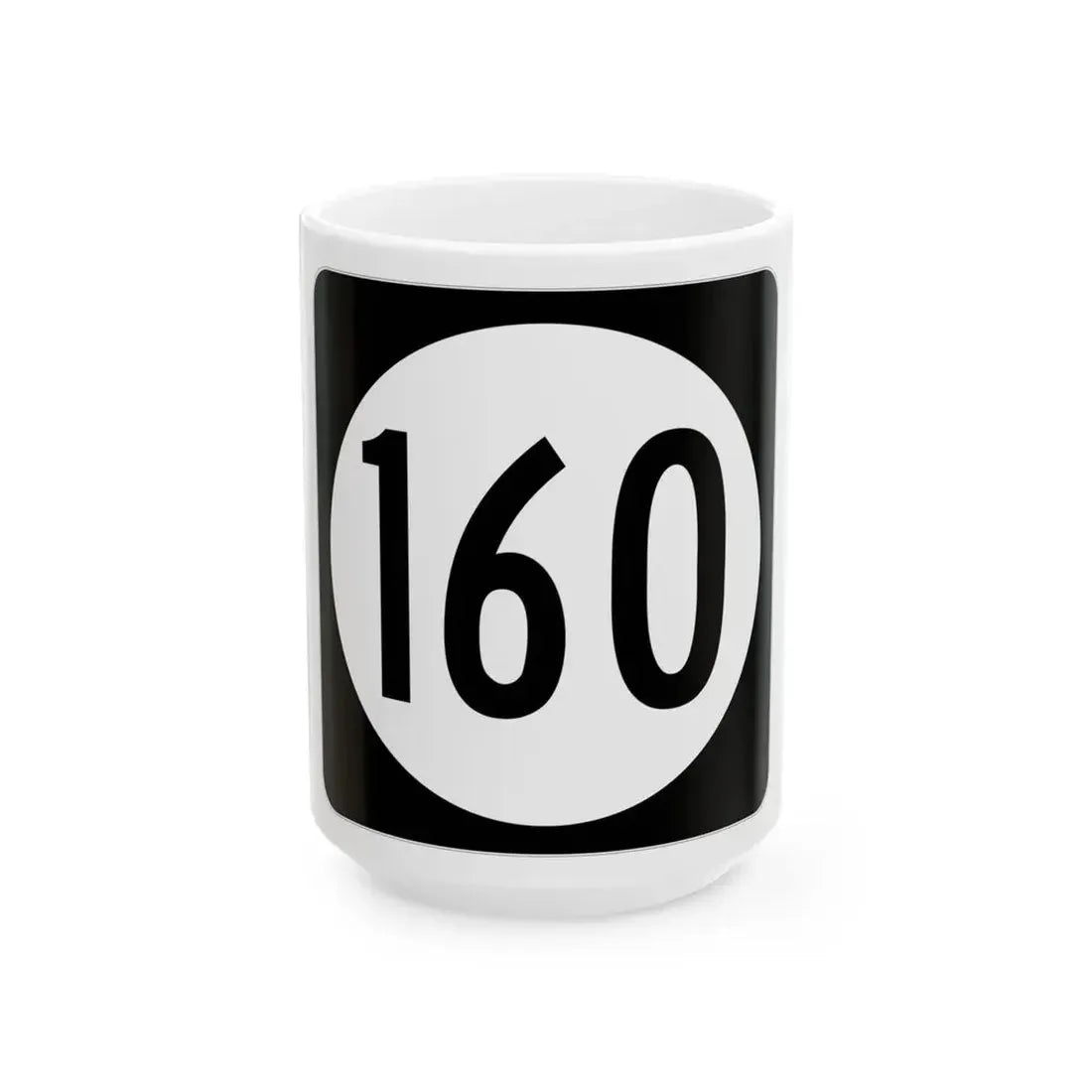 Iowa 160 (Iowa) (Road Sign) White Coffee Mug 15oz - Go Mug Yourself