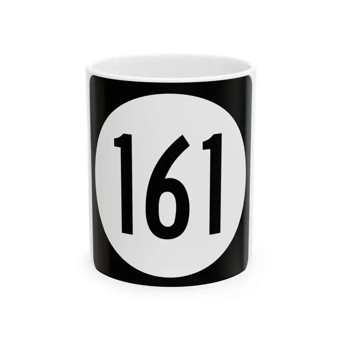 Iowa 161 (Iowa) (Road Sign) White Coffee Mug 11oz - Go Mug Yourself