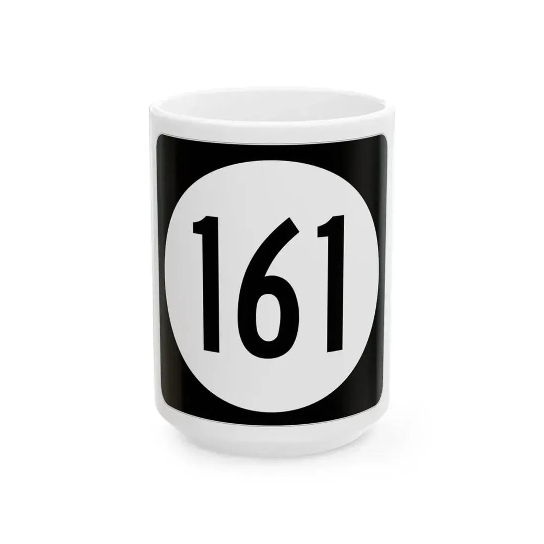Iowa 161 (Iowa) (Road Sign) White Coffee Mug 15oz - Go Mug Yourself