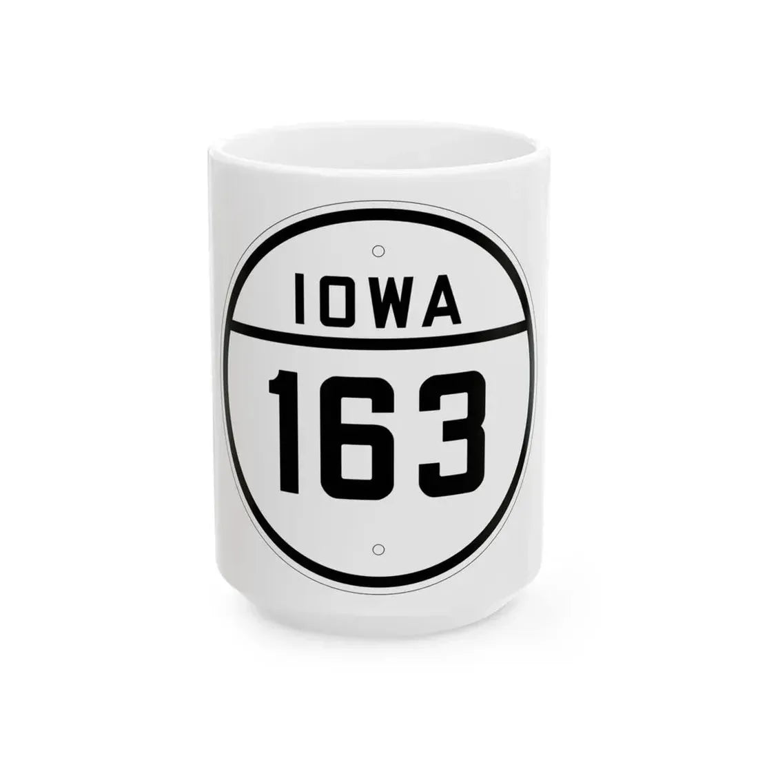 Iowa 163 1926 (Iowa) (Road Sign) White Coffee Mug 15oz - Go Mug Yourself