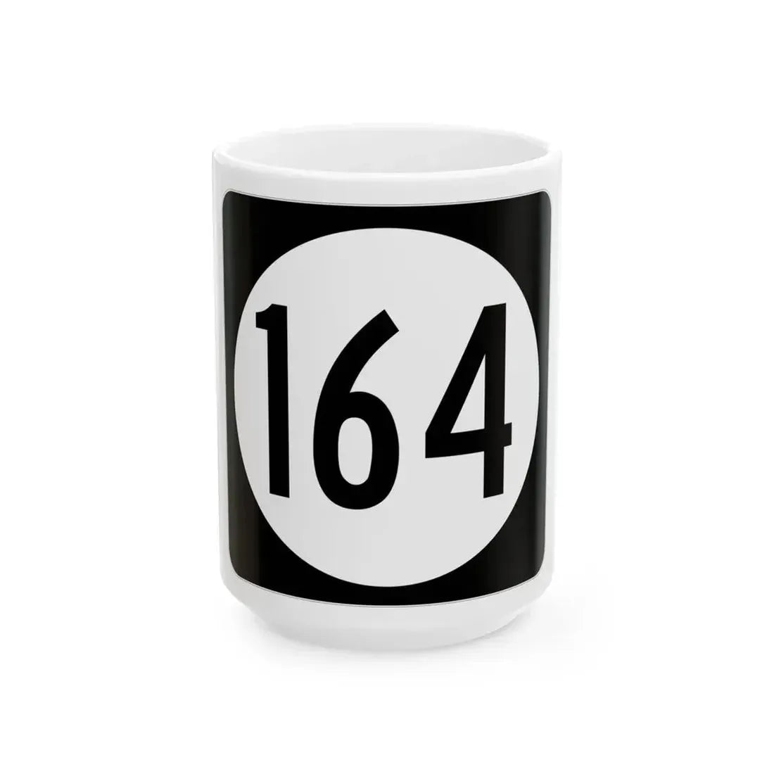 Iowa 164 (Iowa) (Road Sign) White Coffee Mug 15oz - Go Mug Yourself