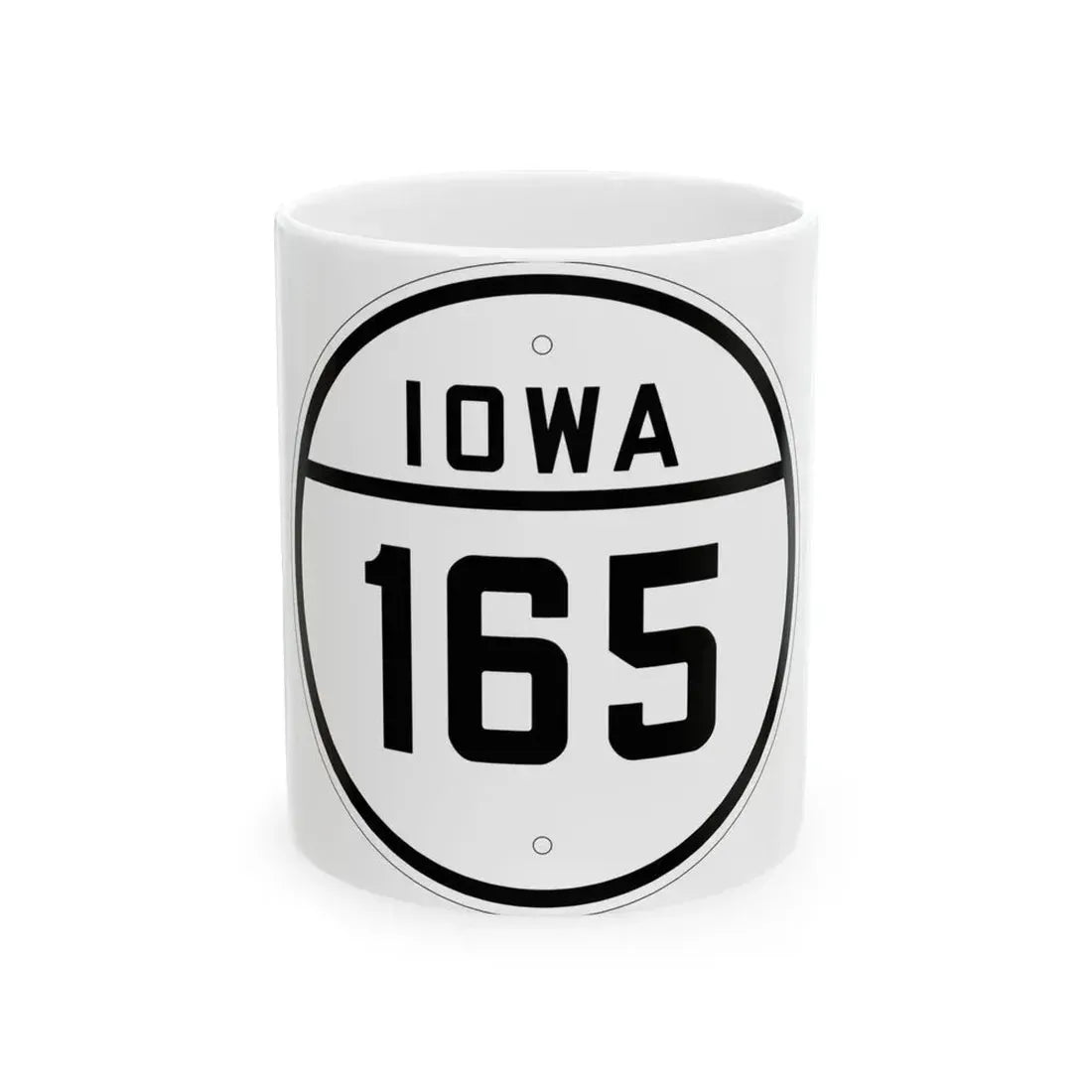 Iowa 165 1926 (Iowa) (Road Sign) White Coffee Mug 11oz - Go Mug Yourself