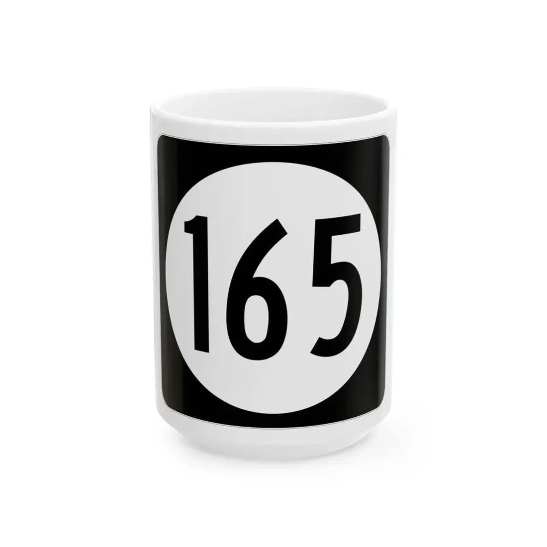 Iowa 165 (Iowa) (Road Sign) White Coffee Mug 15oz - Go Mug Yourself