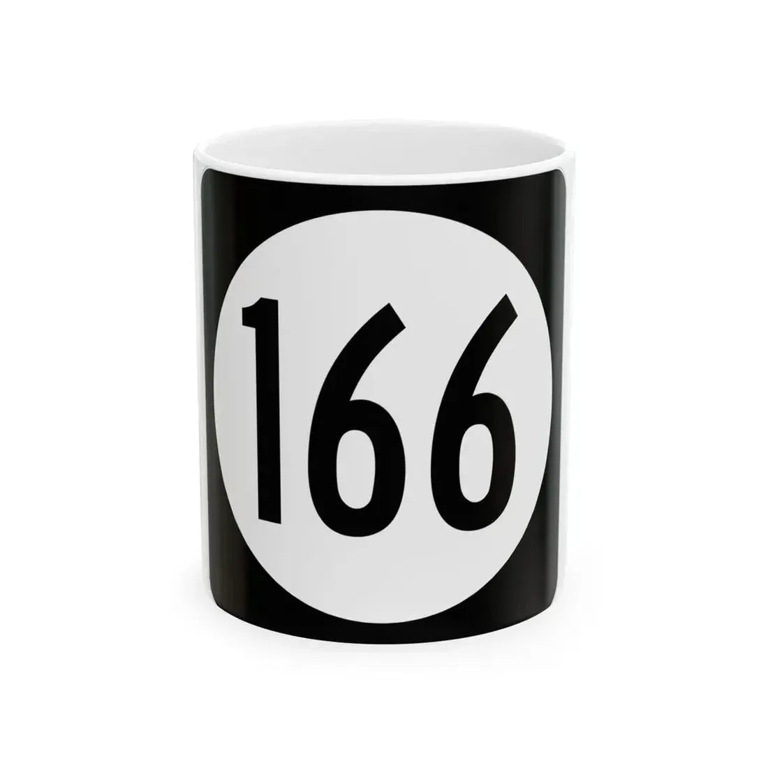 Iowa 166 (Iowa) (Road Sign) White Coffee Mug 11oz - Go Mug Yourself