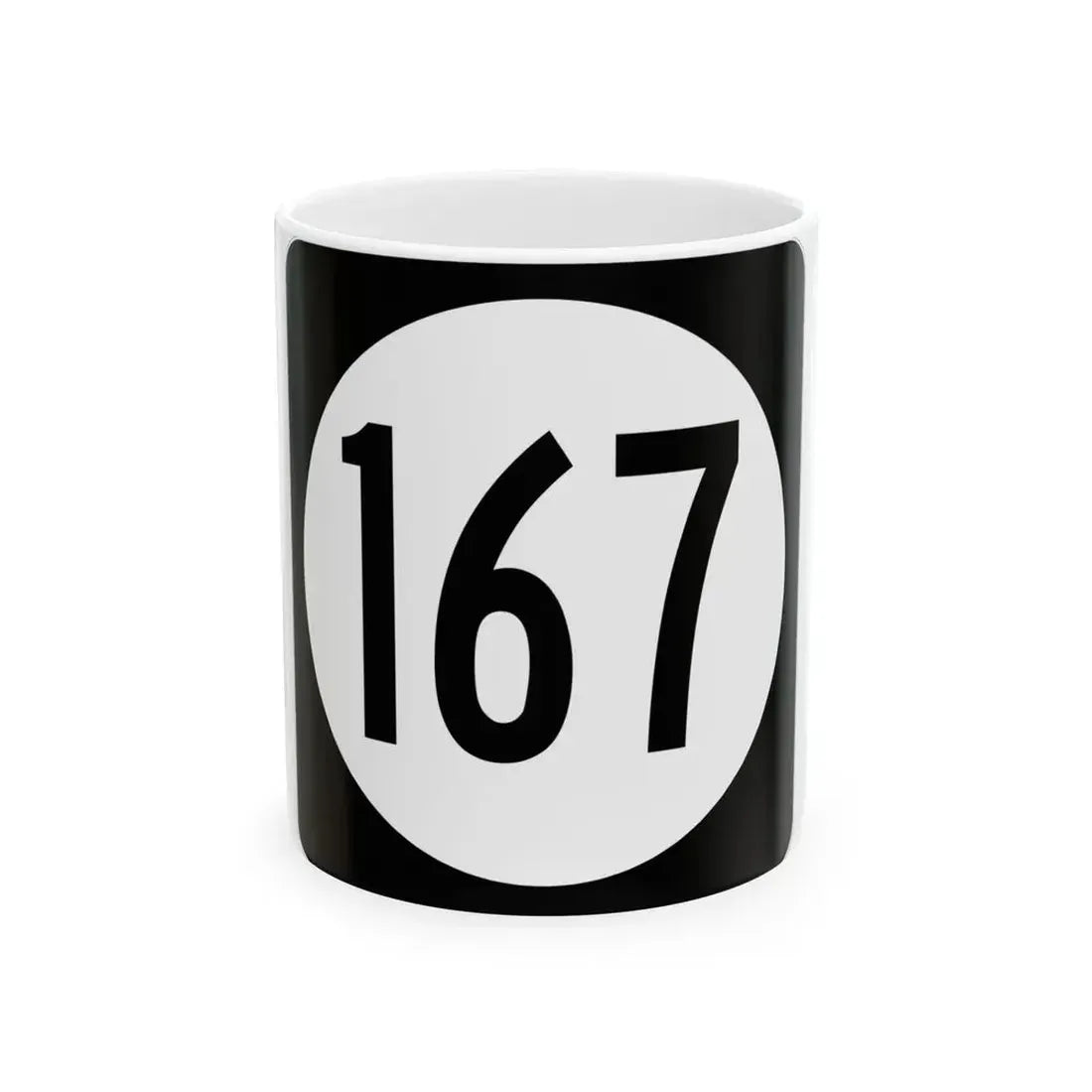 Iowa 167 (Iowa) (Road Sign) White Coffee Mug 11oz - Go Mug Yourself