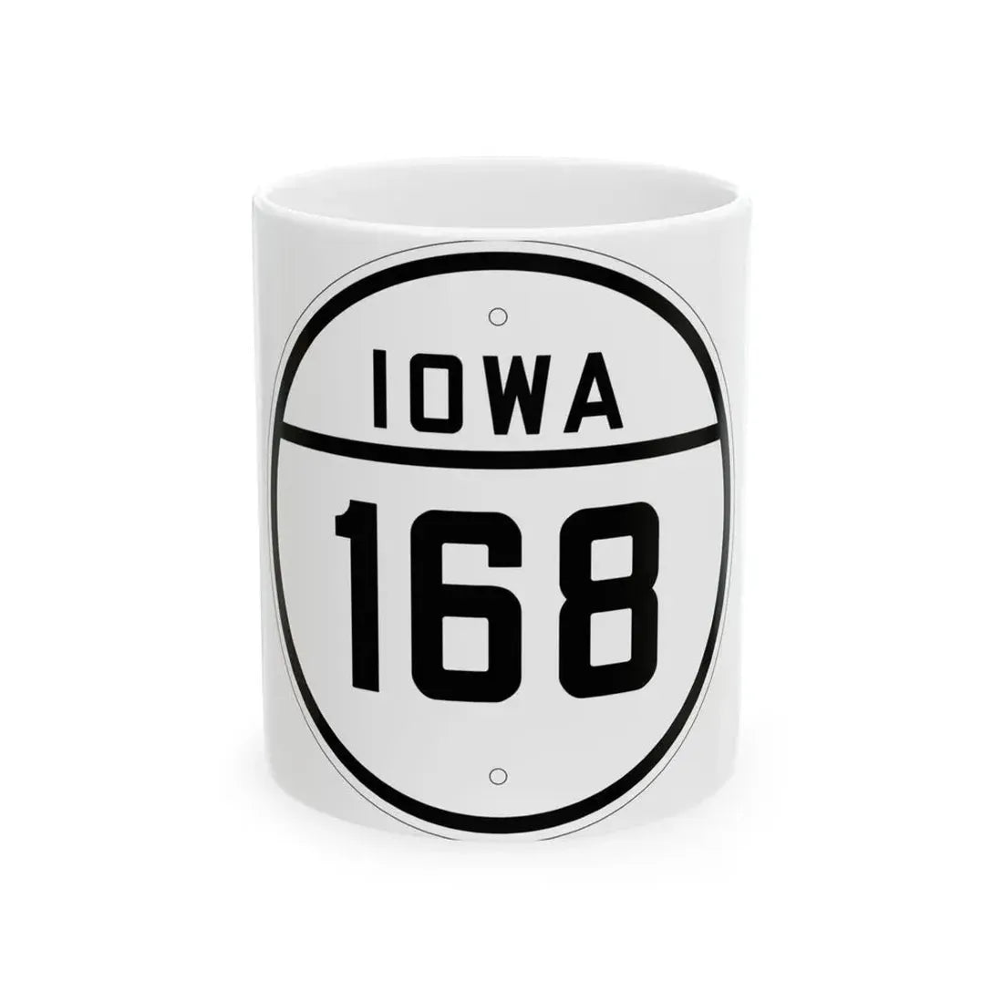 Iowa 168 1926 (Iowa) (Road Sign) White Coffee Mug 11oz - Go Mug Yourself