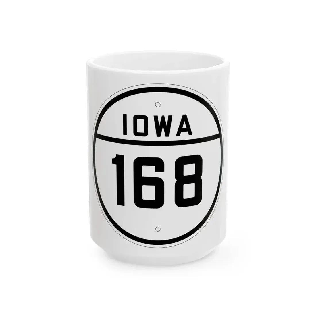 Iowa 168 1926 (Iowa) (Road Sign) White Coffee Mug 15oz - Go Mug Yourself