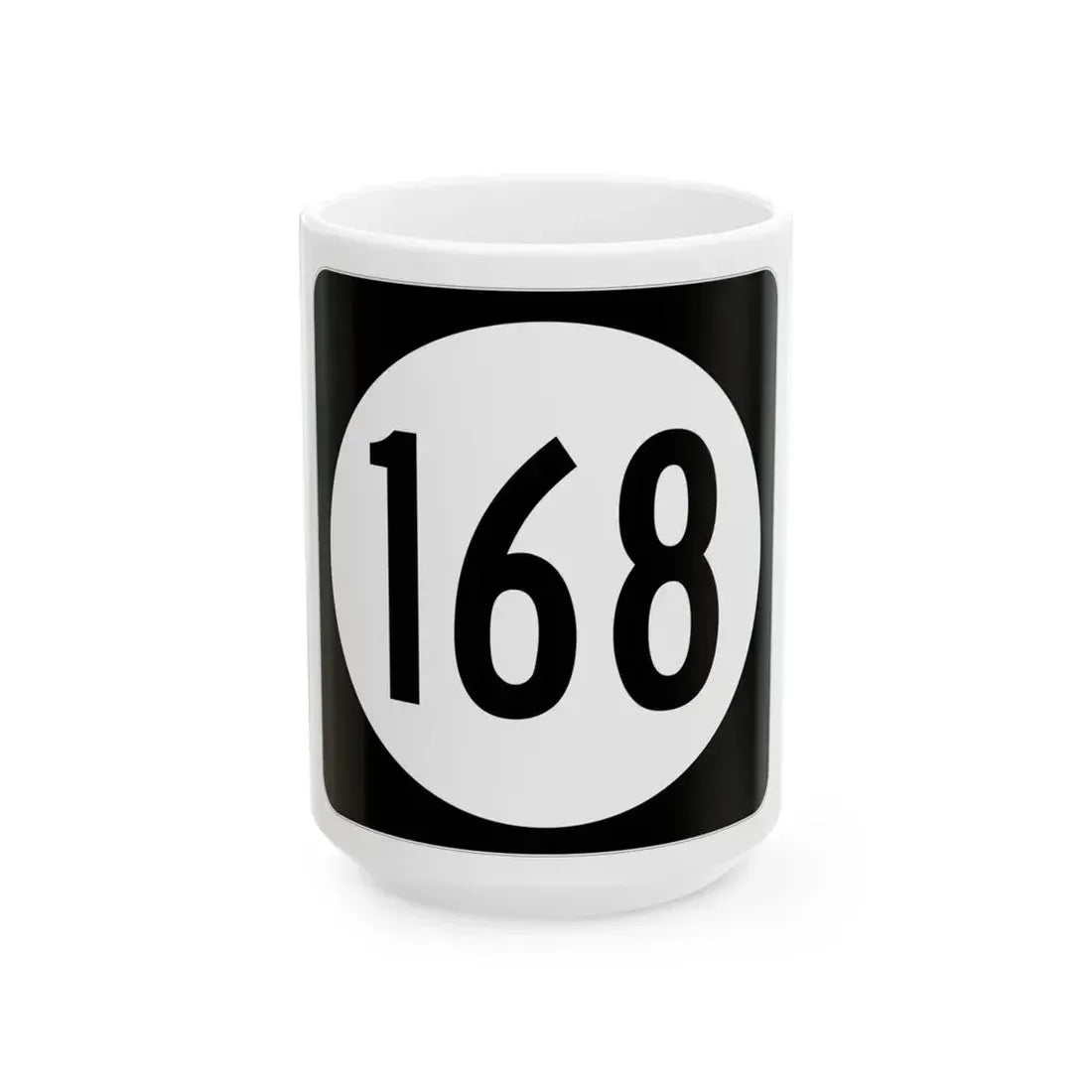Iowa 168 (Iowa) (Road Sign) White Coffee Mug 15oz - Go Mug Yourself