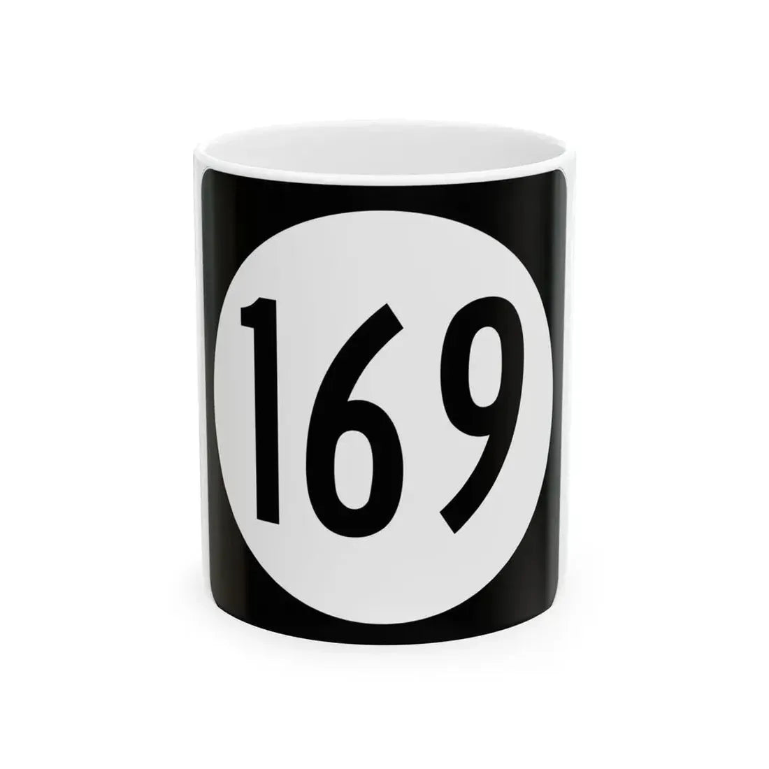 Iowa 169 (Iowa) (Road Sign) White Coffee Mug 11oz - Go Mug Yourself