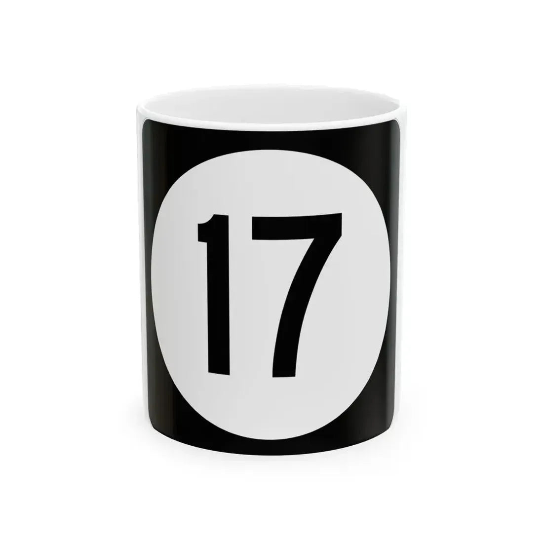 Iowa 17 (Iowa) (Road Sign) White Coffee Mug 11oz - Go Mug Yourself
