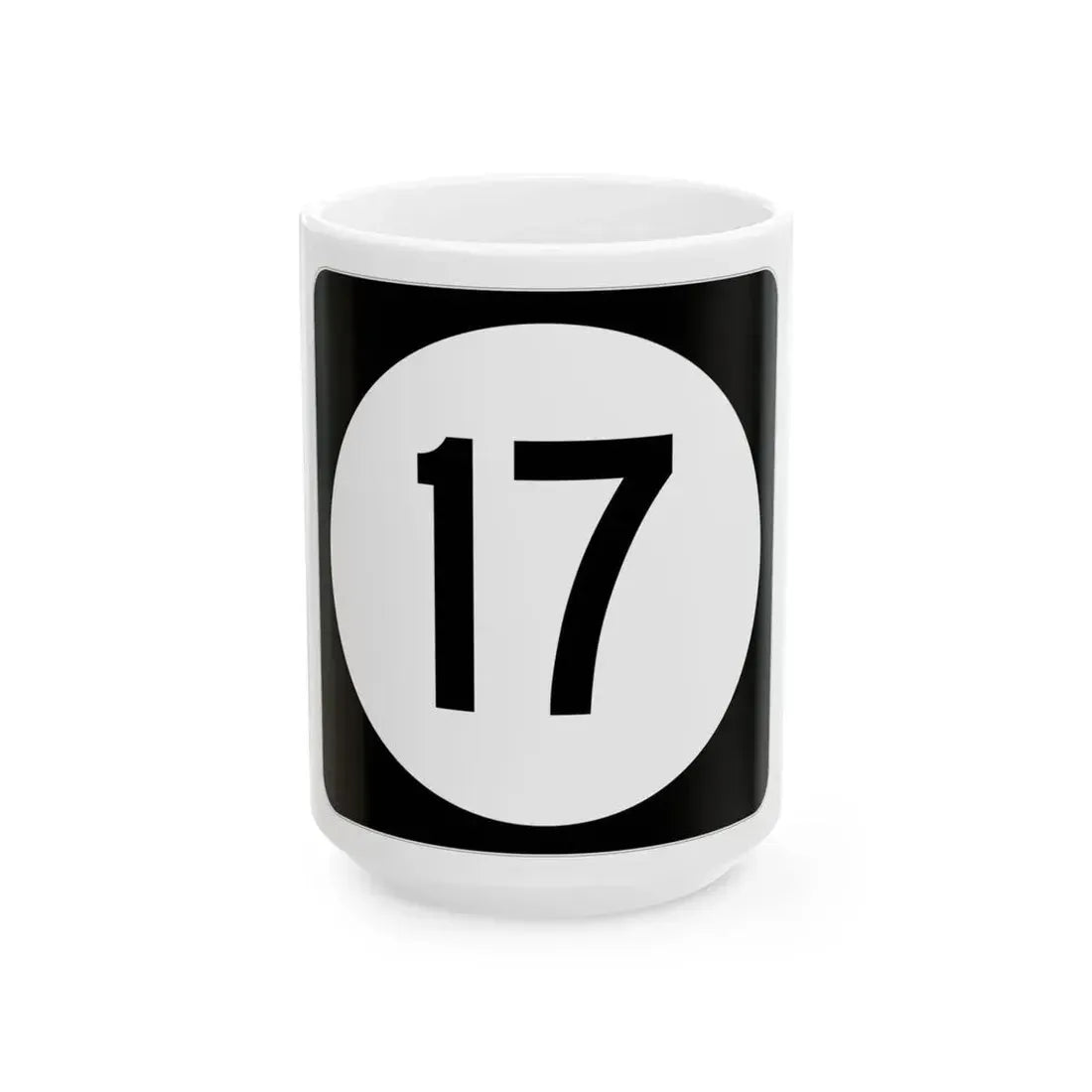 Iowa 17 (Iowa) (Road Sign) White Coffee Mug 15oz - Go Mug Yourself