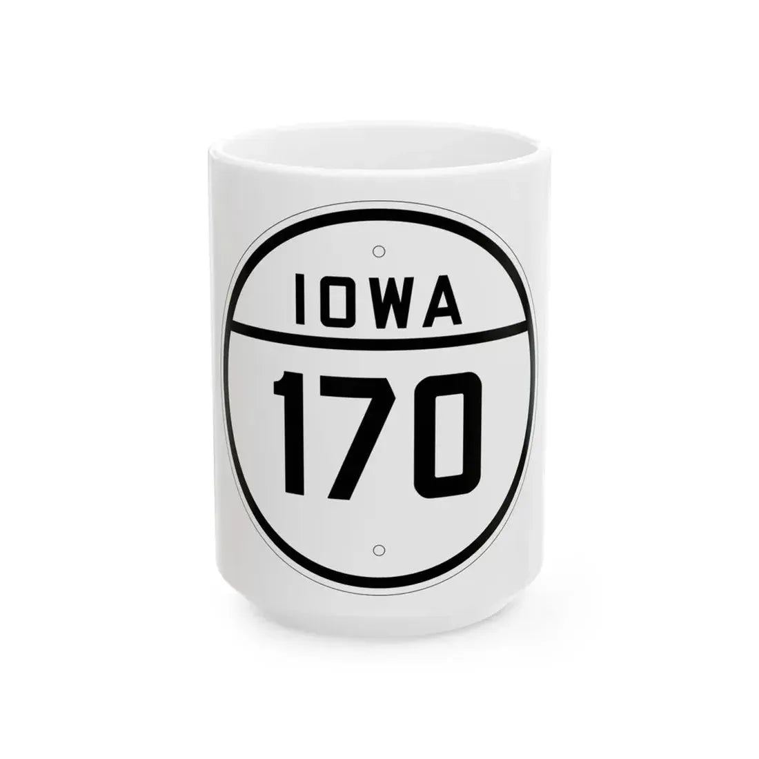 Iowa 170 1926 (Iowa) (Road Sign) White Coffee Mug 15oz - Go Mug Yourself