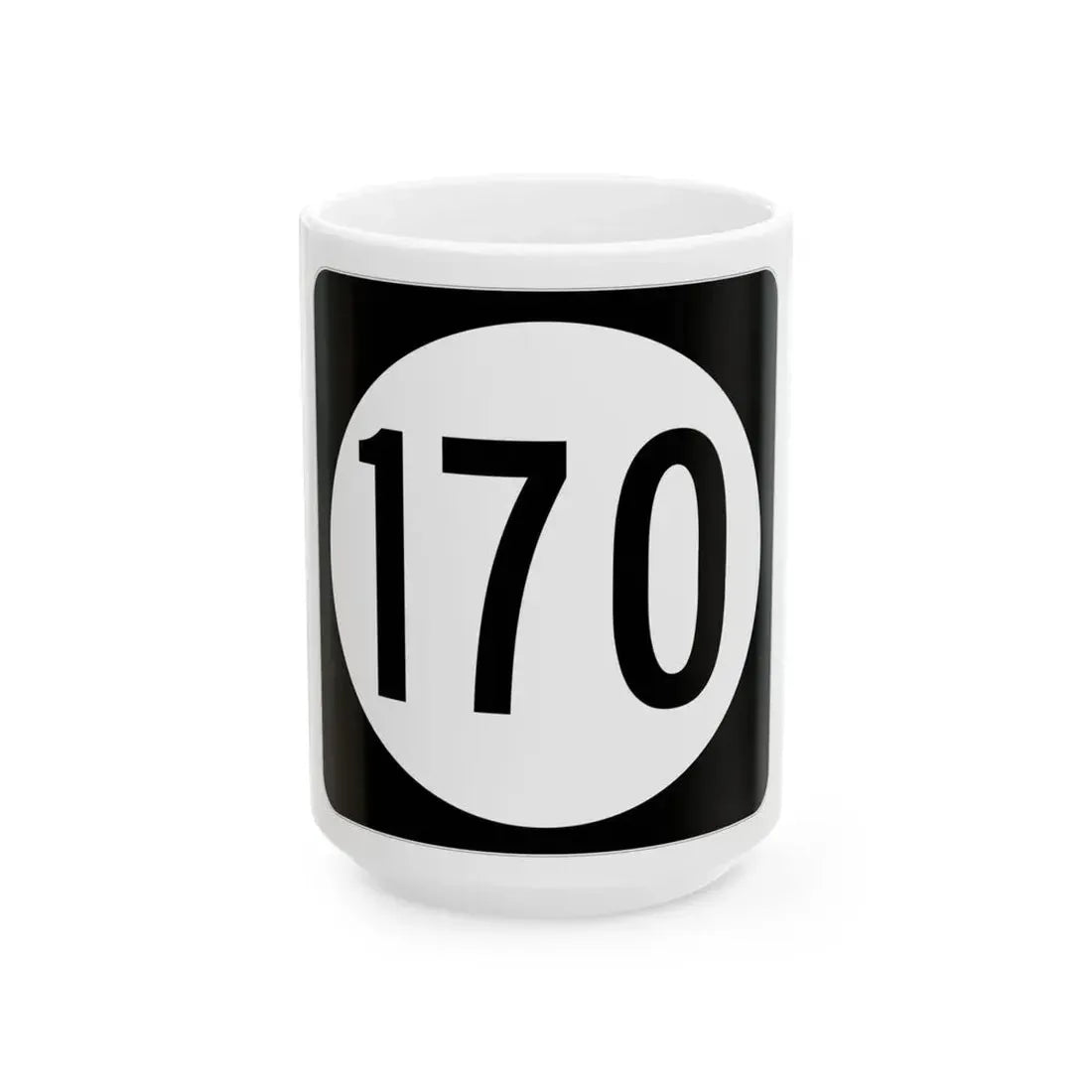 Iowa 170 (Iowa) (Road Sign) White Coffee Mug 15oz - Go Mug Yourself