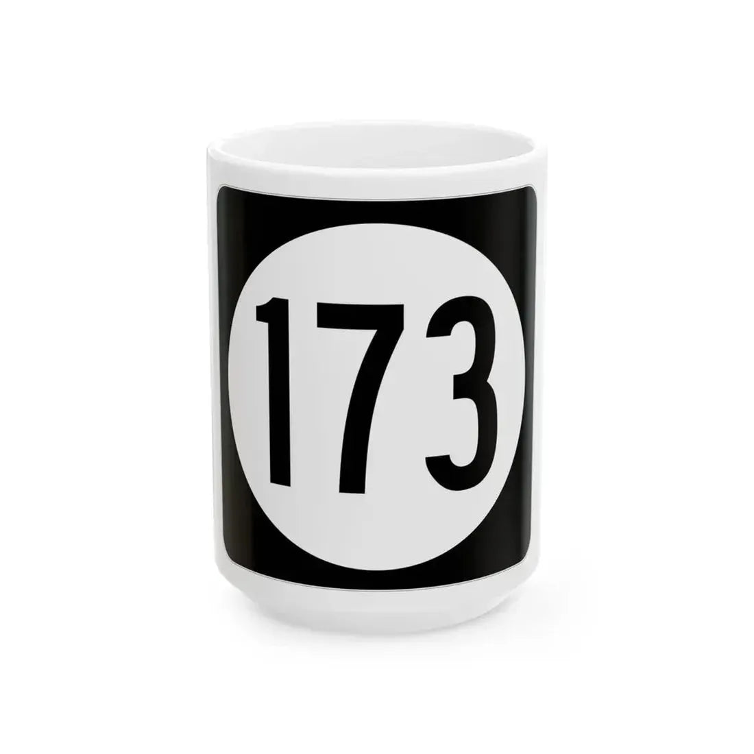 Iowa 173 (Iowa) (Road Sign) White Coffee Mug 15oz - Go Mug Yourself