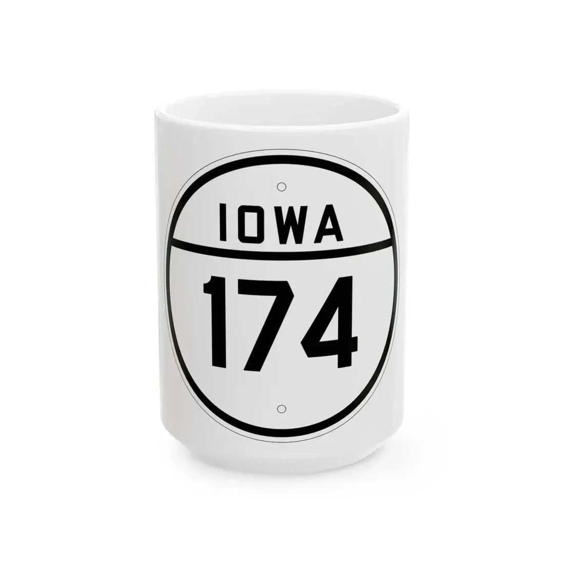 Iowa 174 1926 (Iowa) (Road Sign) White Coffee Mug 15oz - Go Mug Yourself
