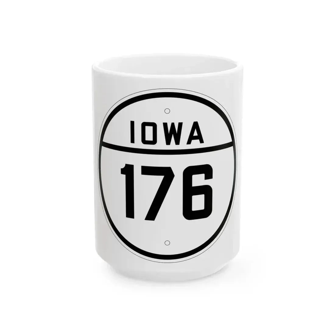 Iowa 176 1926 (Iowa) (Road Sign) White Coffee Mug 15oz - Go Mug Yourself