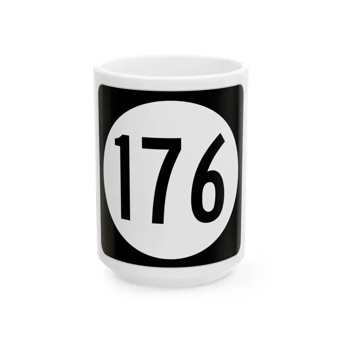 Iowa 176 (Iowa) (Road Sign) White Coffee Mug 15oz - Go Mug Yourself