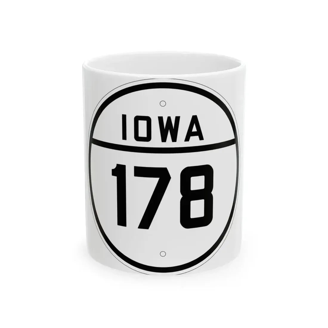 Iowa 178 1926 (Iowa) (Road Sign) White Coffee Mug 11oz - Go Mug Yourself