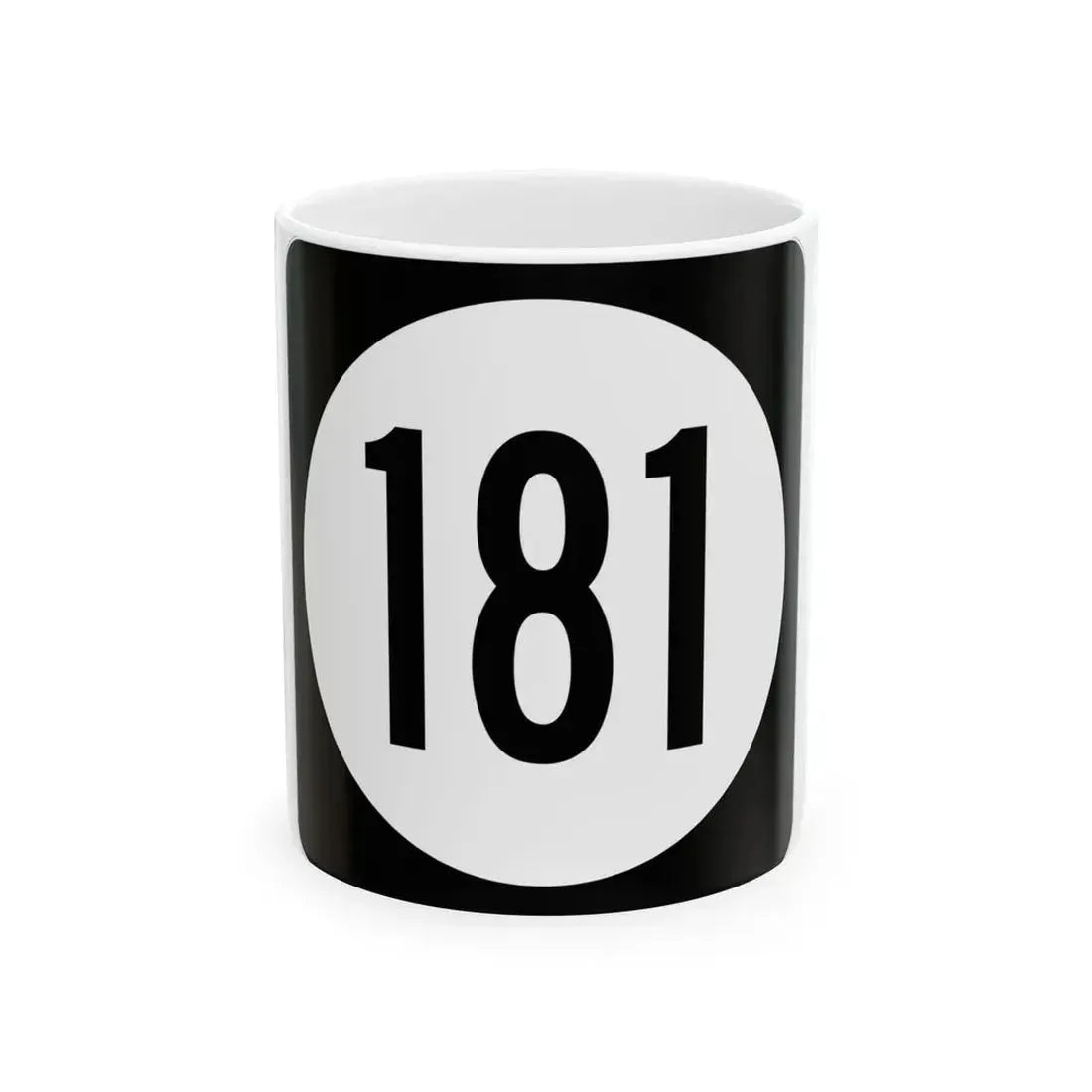Iowa 181 (Iowa) (Road Sign) White Coffee Mug 11oz - Go Mug Yourself
